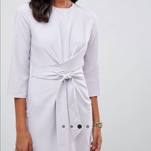 tie wrap around midi dress